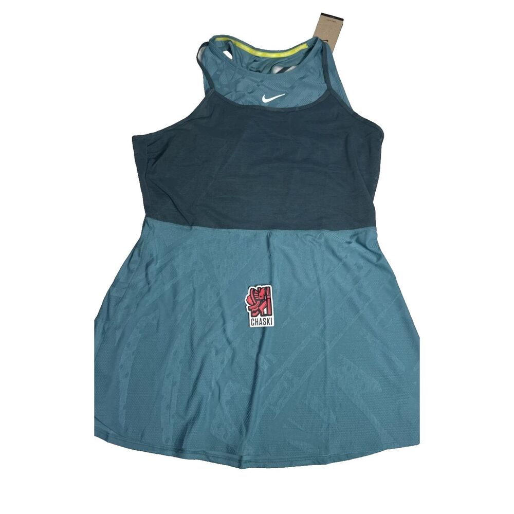 Nike Court SLAM Dri-Fit Tennis Dress Mineral Teal Women XXL FZ6463-379 NEW